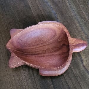 Handcrafted Turtle-Shaped Wooden Bowl